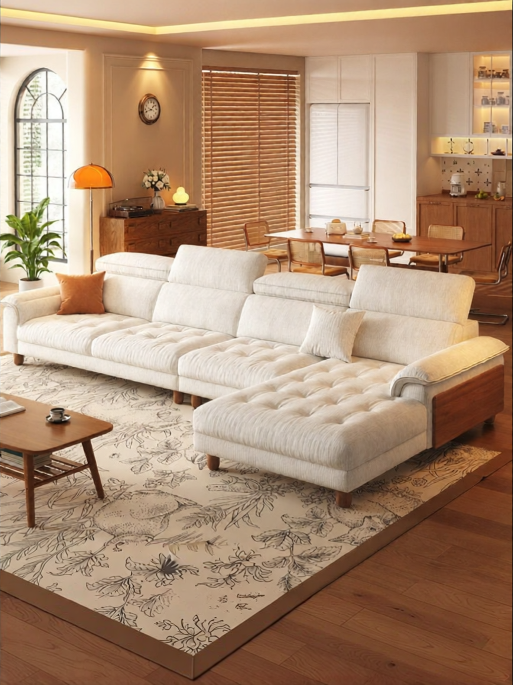LFF | Vintage Style Detachable Fabric L-Shape Sofa Giá 23,869,000 Đồng*Miễn phí vận chuyển