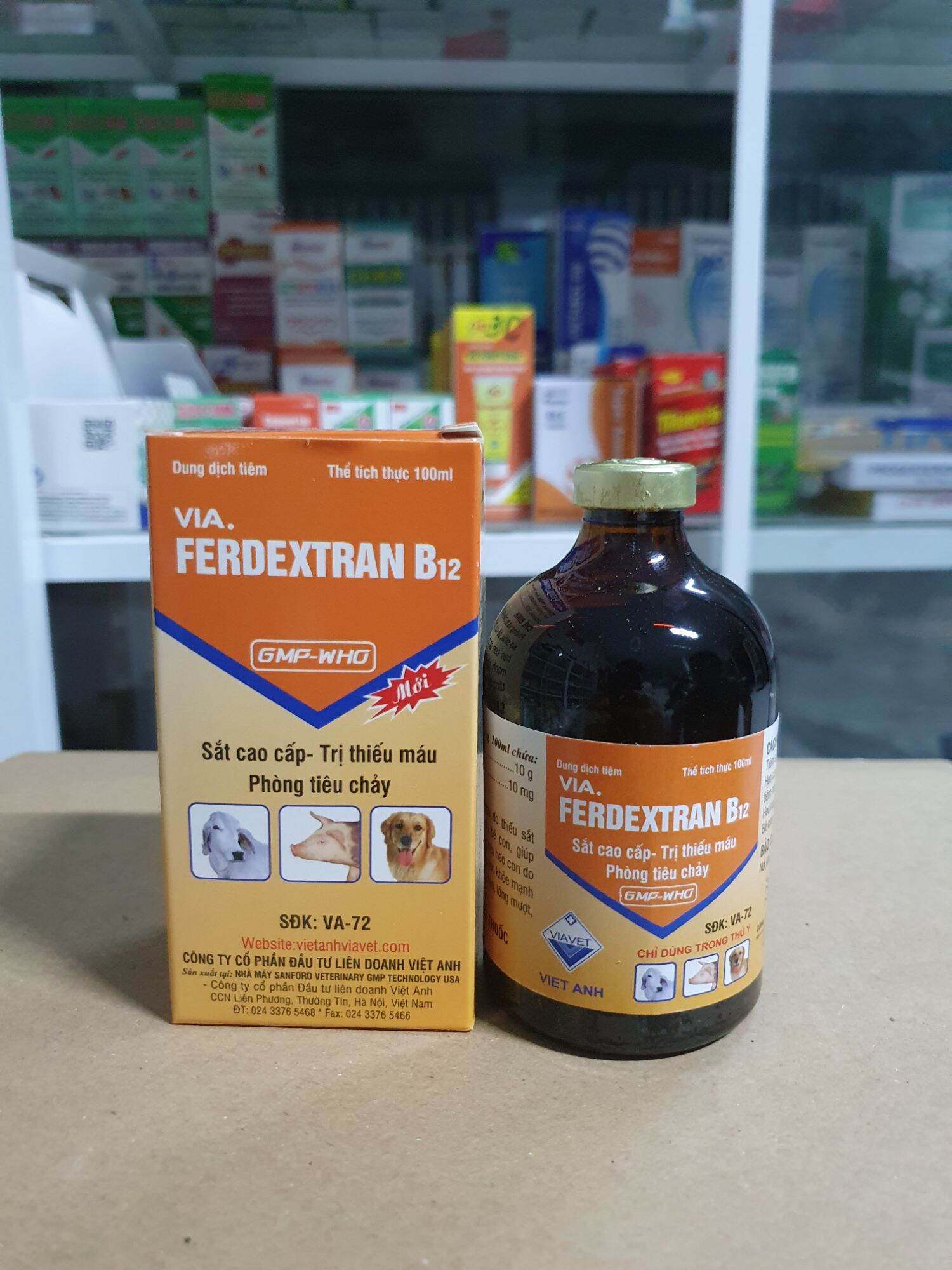 VIA FERDEXTRAN B12 100ml bổ sung sắt cho heo, bò, dê