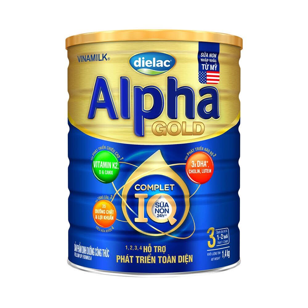 Sữa bột Dielac Alpha Gold số 3 1,4 kg - mẫu mới