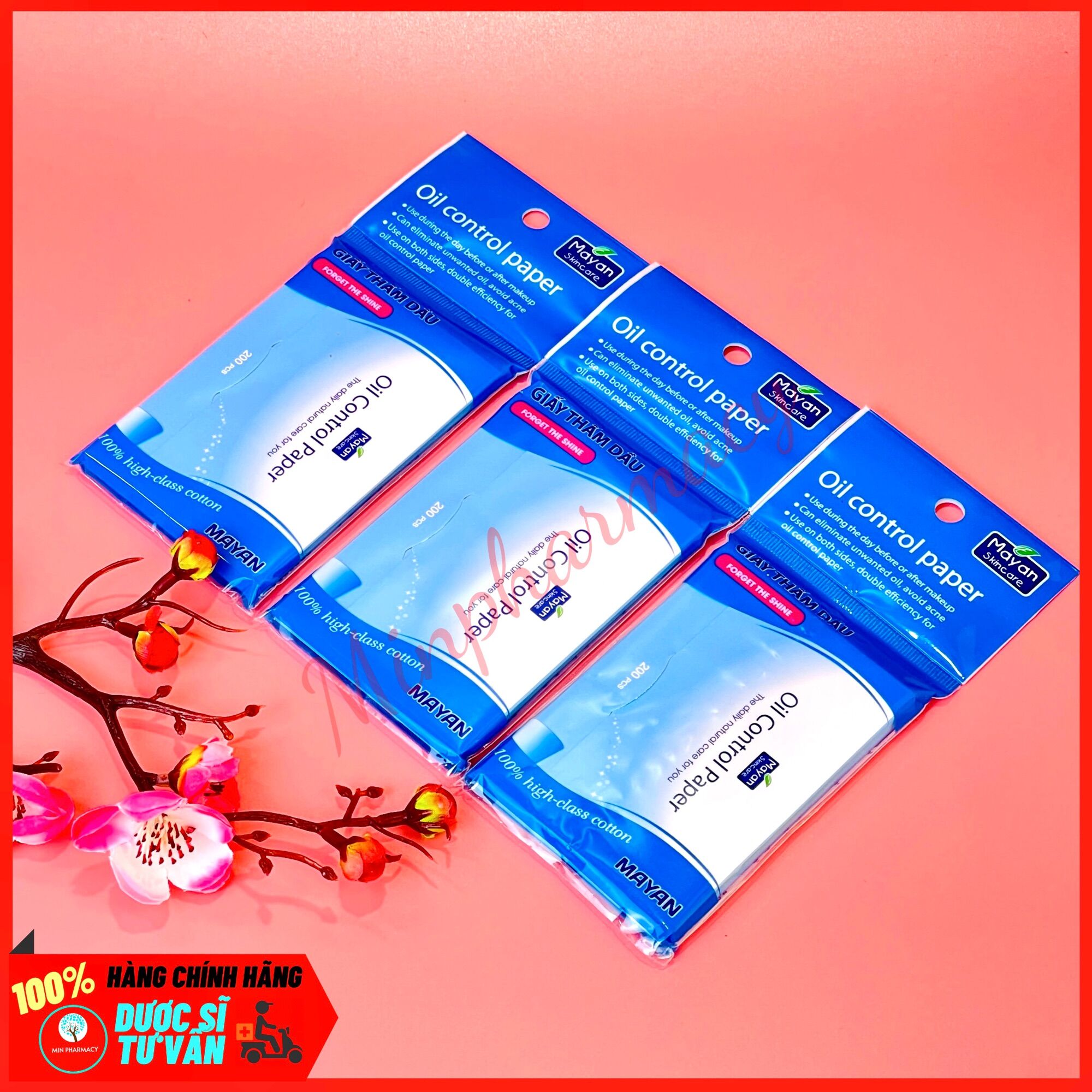Giấy Thấm Dầu MAYAN Oil Control Paper (200 Tờ/Gói) 200Pcs