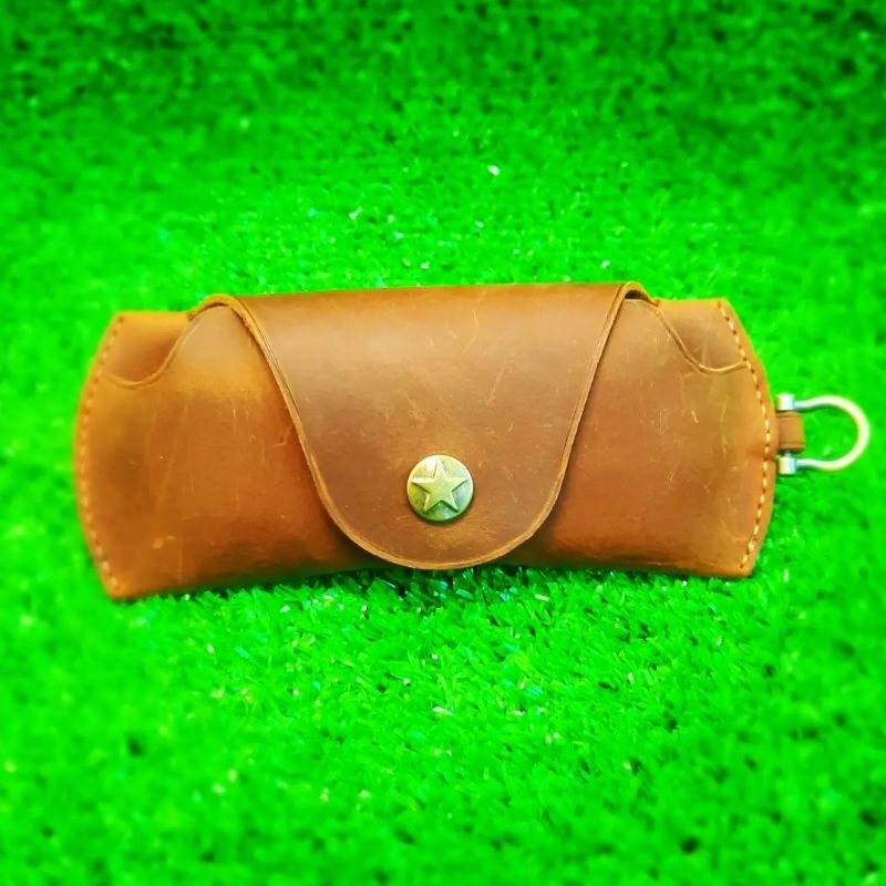 BAO DA ĐỰNG MẮT KÍNH DA BÒ THẬT CÁ TÍNH (NÚT BÓP, NAM CHÂM) ĐỒ DA HANDMADE