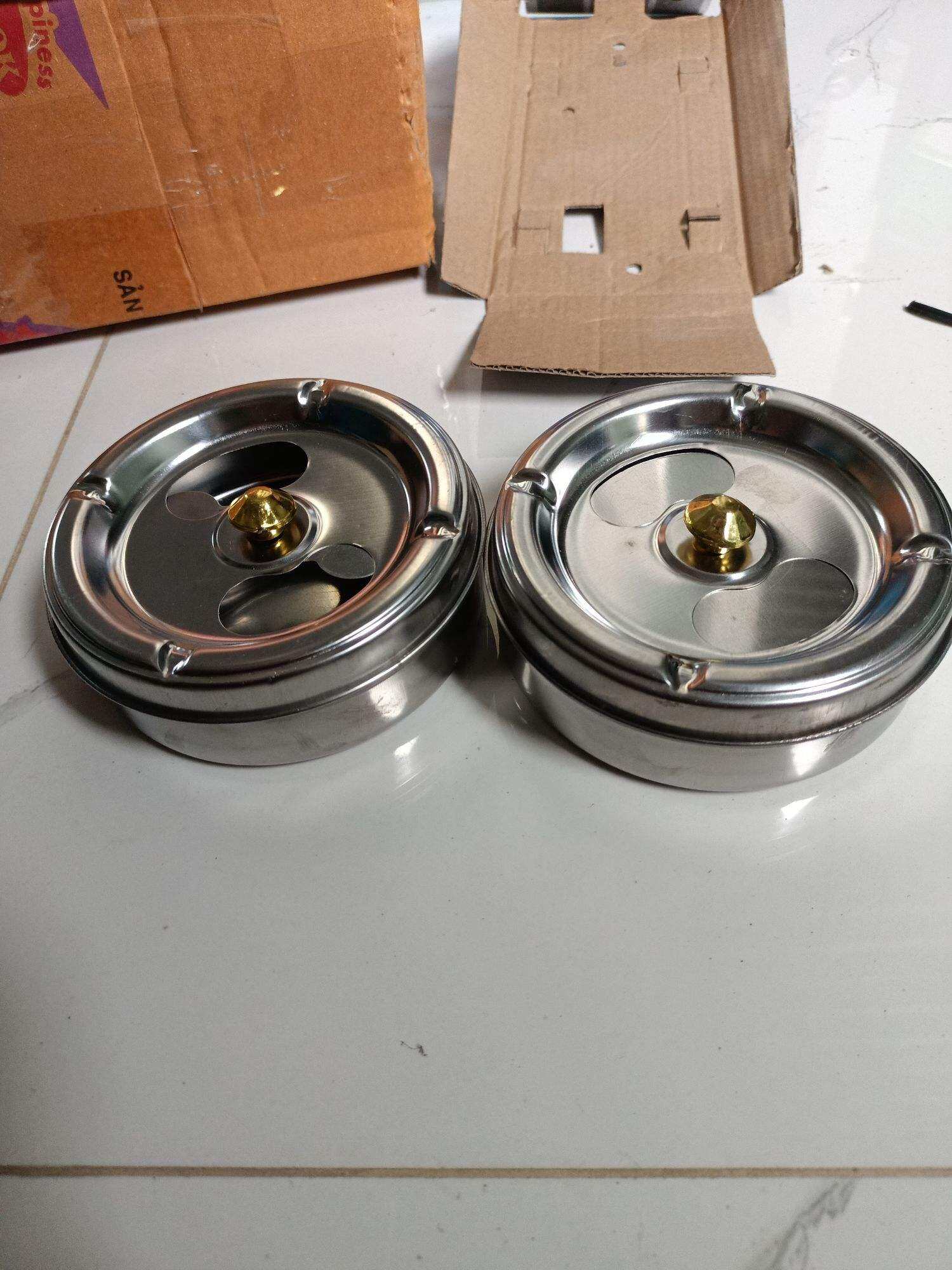 gạt tàn inox có nút xoay