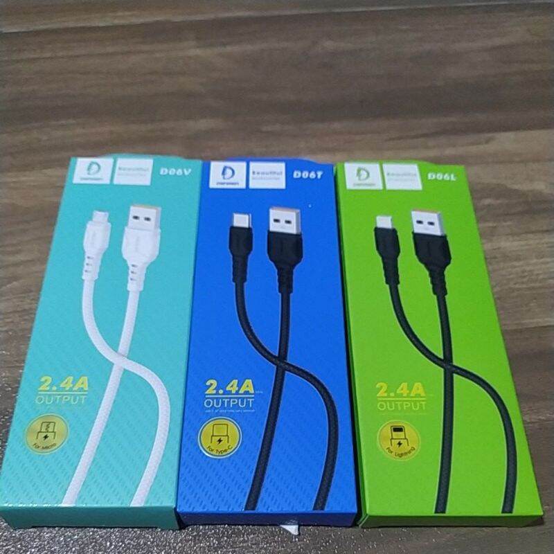 Cáp Sạc iPhone,dây cáp Sạc lightning Denmen D06T  micro Type-C