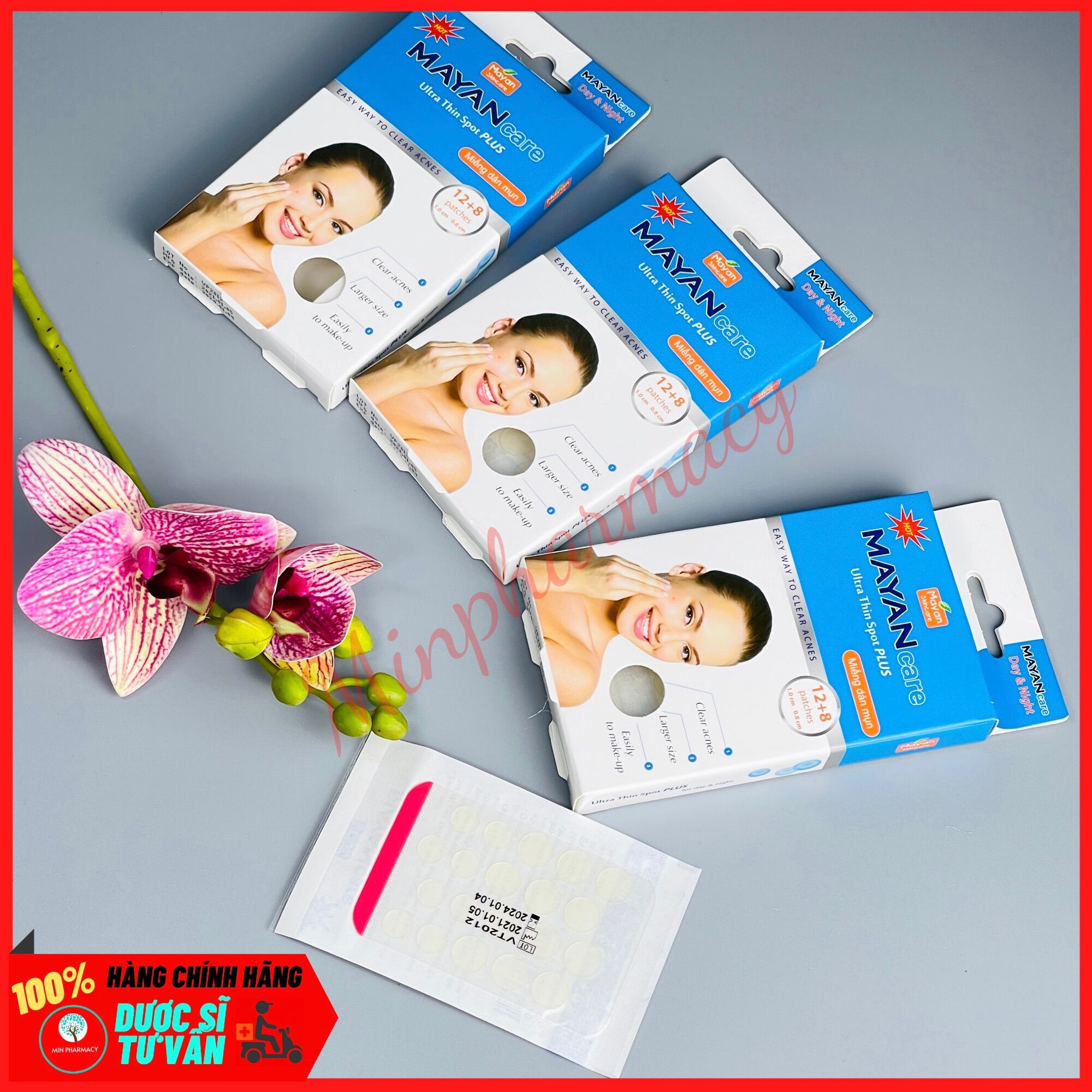 Miếng dán mụn Mayan Care Ultra Thin Spot PLUS 20 miếng - Minpharmacy