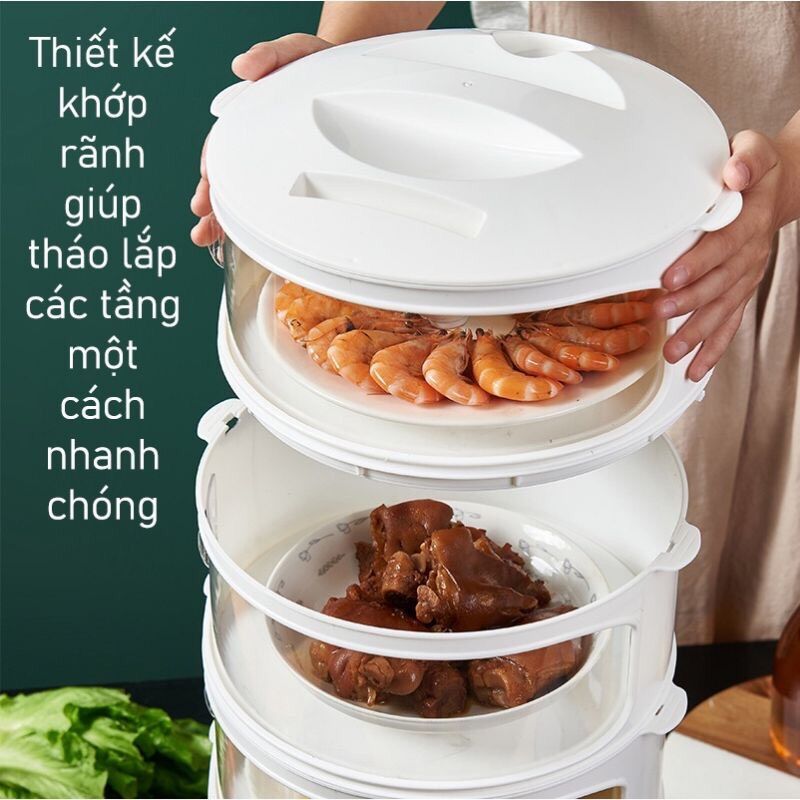Lồng bàn giữ nhiệt thức ăn 5 tầng cao cấp (mẫu mới)