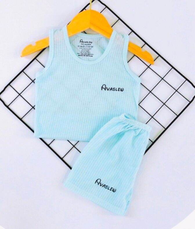 Combo 4 bộ cotton gân cho ba lỗ bé từ 5-7kg