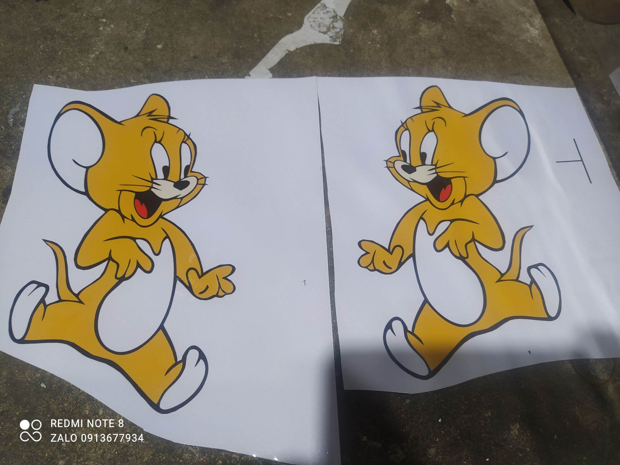 cặp Tem decan chuột dễ thương dán trang trí xe