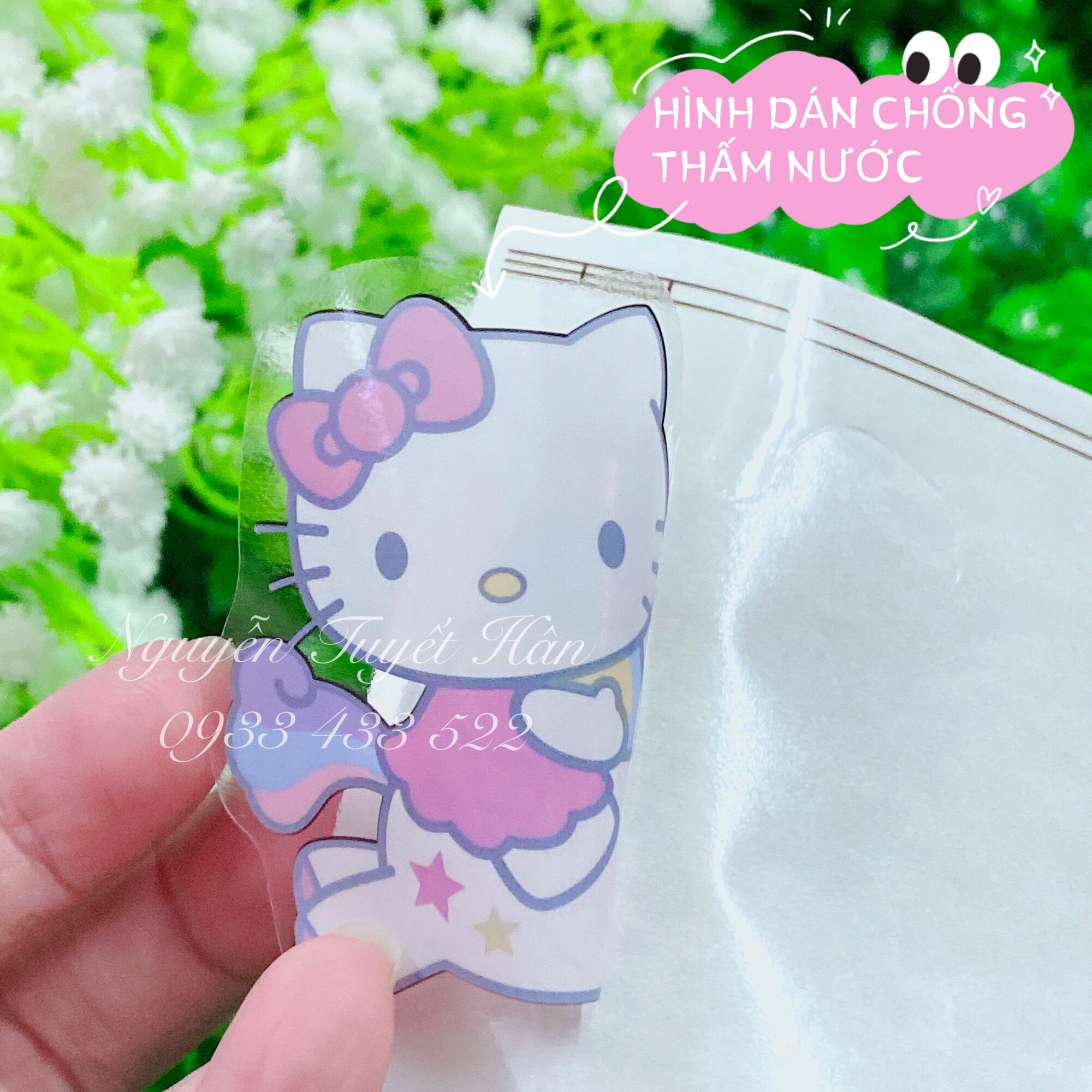 Hình dán chống thấm nước Hello Kitty - Doremon Doraemon - Melody - Brown