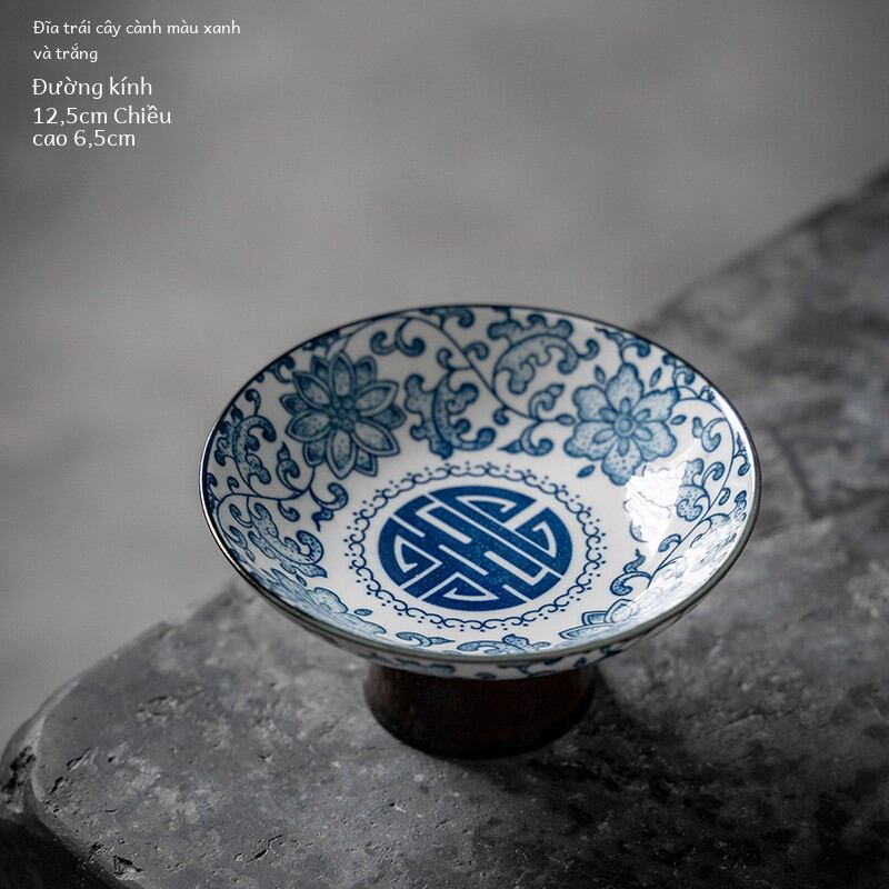 Phong Cách Trung Hoa Gốm Sứ Cao Cấp Trà Thời Gian Ăn Nhẹ Đĩa Retro Bếp Trà Khay Nấu Trái Cây Quan Công Thương Hiệu Handmade