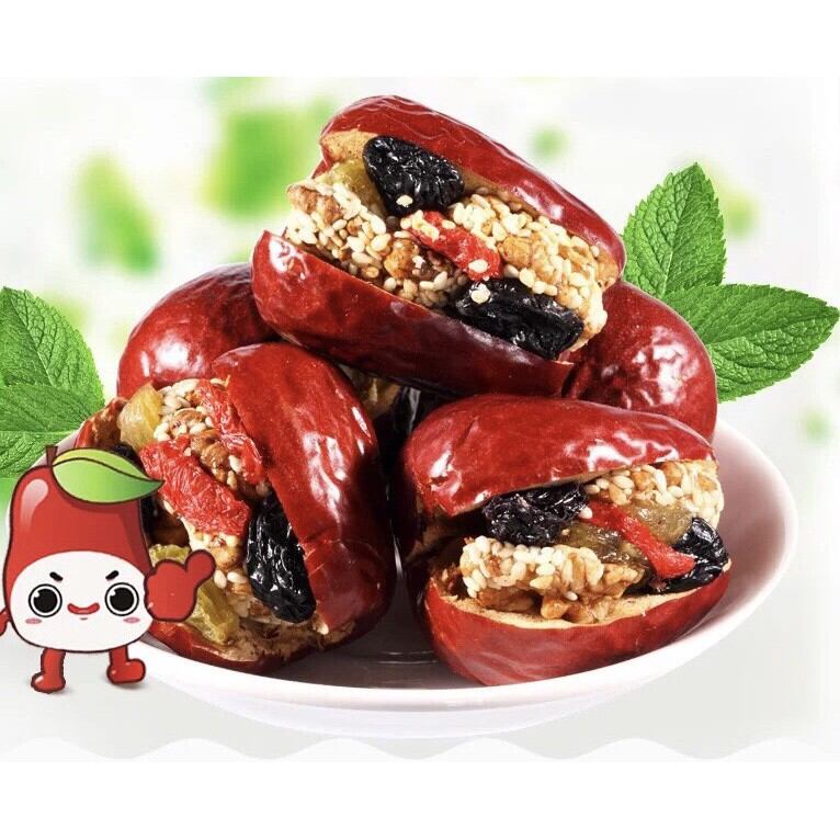 Táo đỏ tân cương kẹp óc chó nho khô í nhĩ