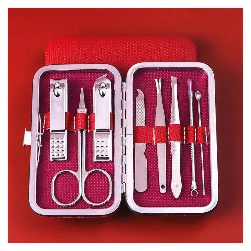 8 cái Nail Clipper Set Set của thép không gỉ chéo Kìm Pedicure công cụ Tai đào Tai Muỗng cắt móng tay công cụ
