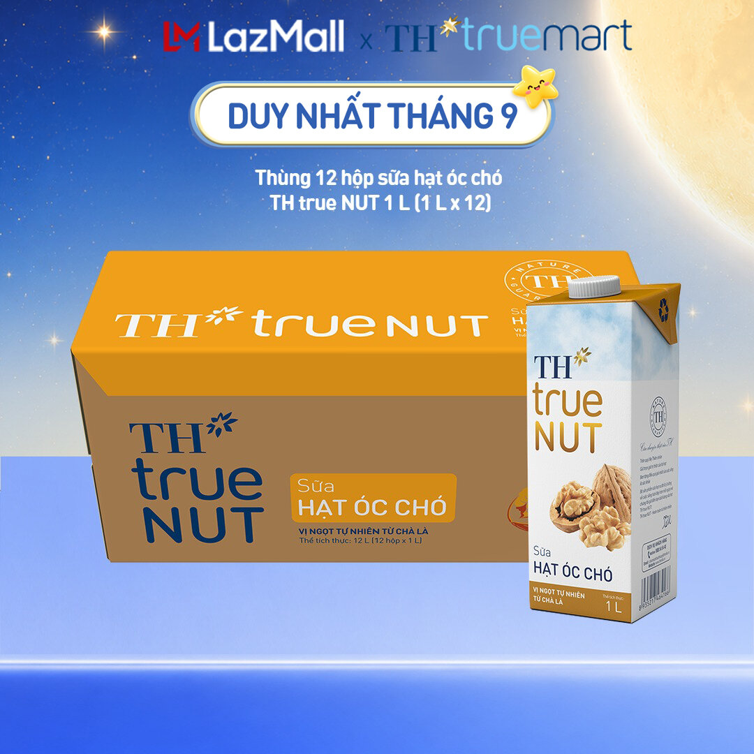 Thùng 12 hộp sữa hạt óc chó TH true NUT 1 L (1 L x 12)