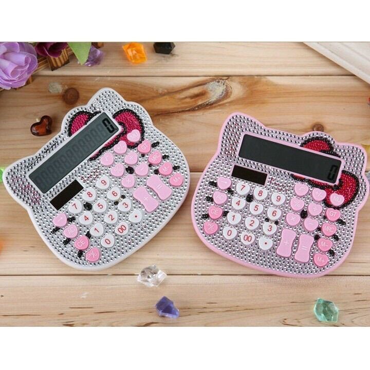 Máy tính mèo hello kitty đính hạt
