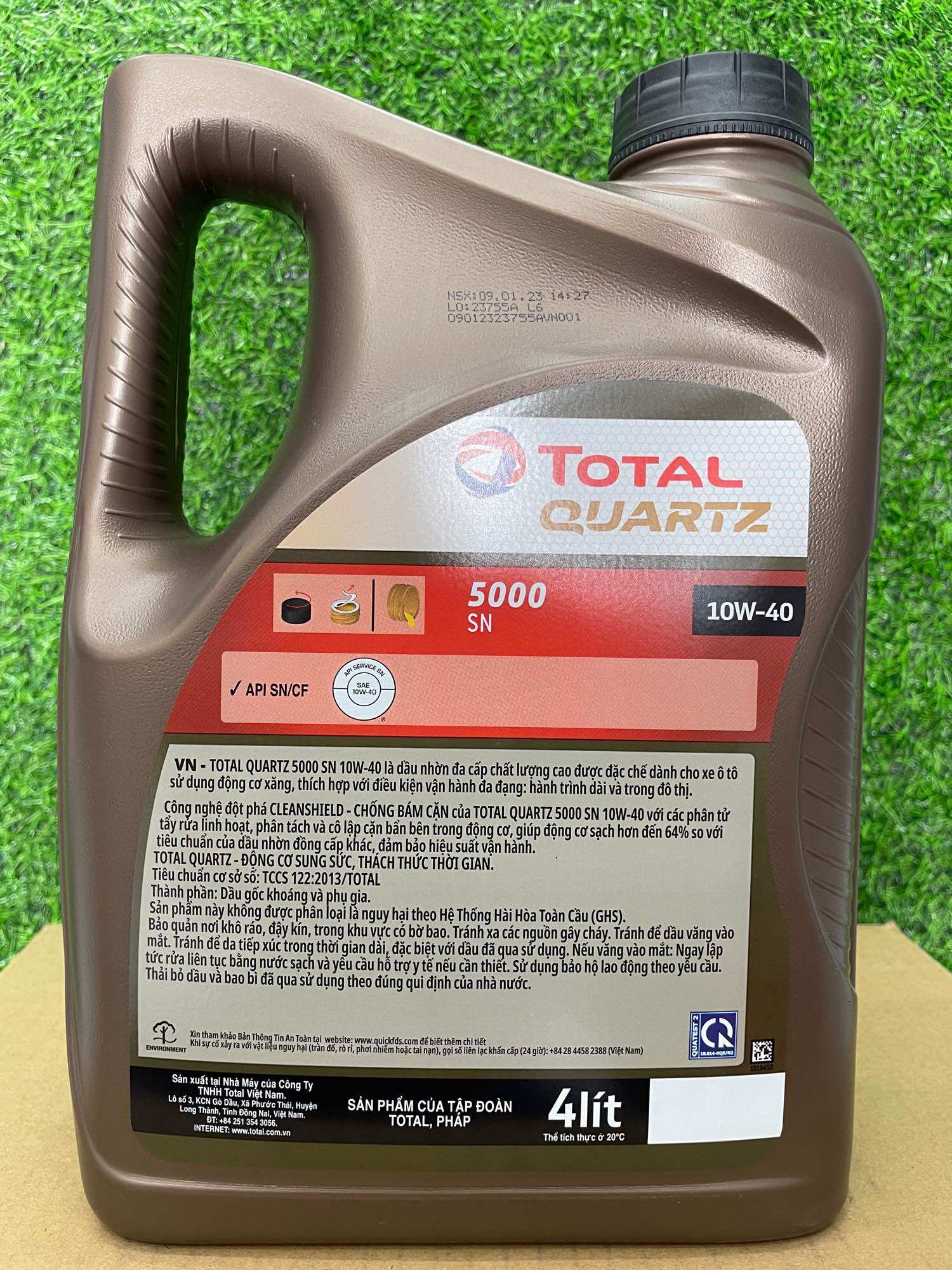 [ HÀNG CHÍNH HÃNG] Nhớt động cơ Total Quartz 5000 10W40 (4 lít)