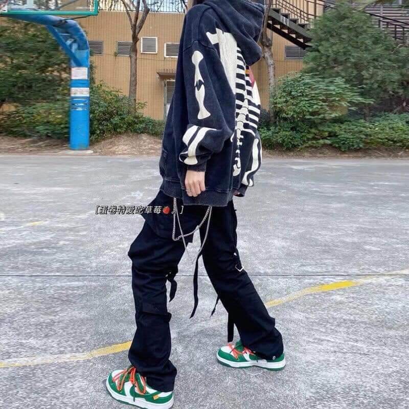Áo hoodie bộ xương (form rộng)