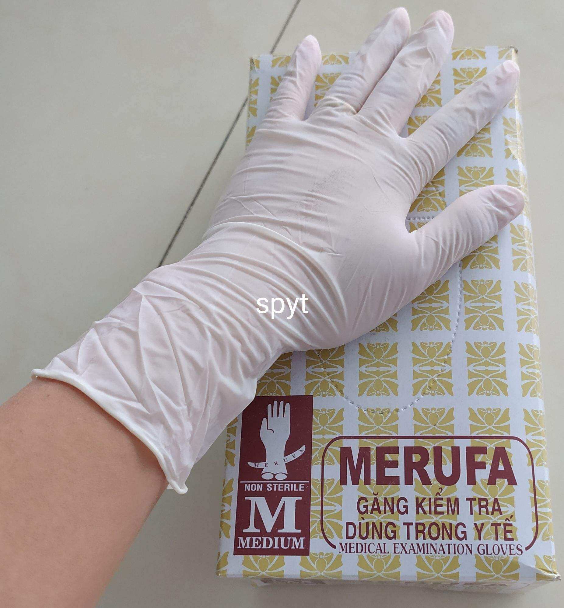 1 hộp găng kiểm tra nhãn hiệu MERUFA
