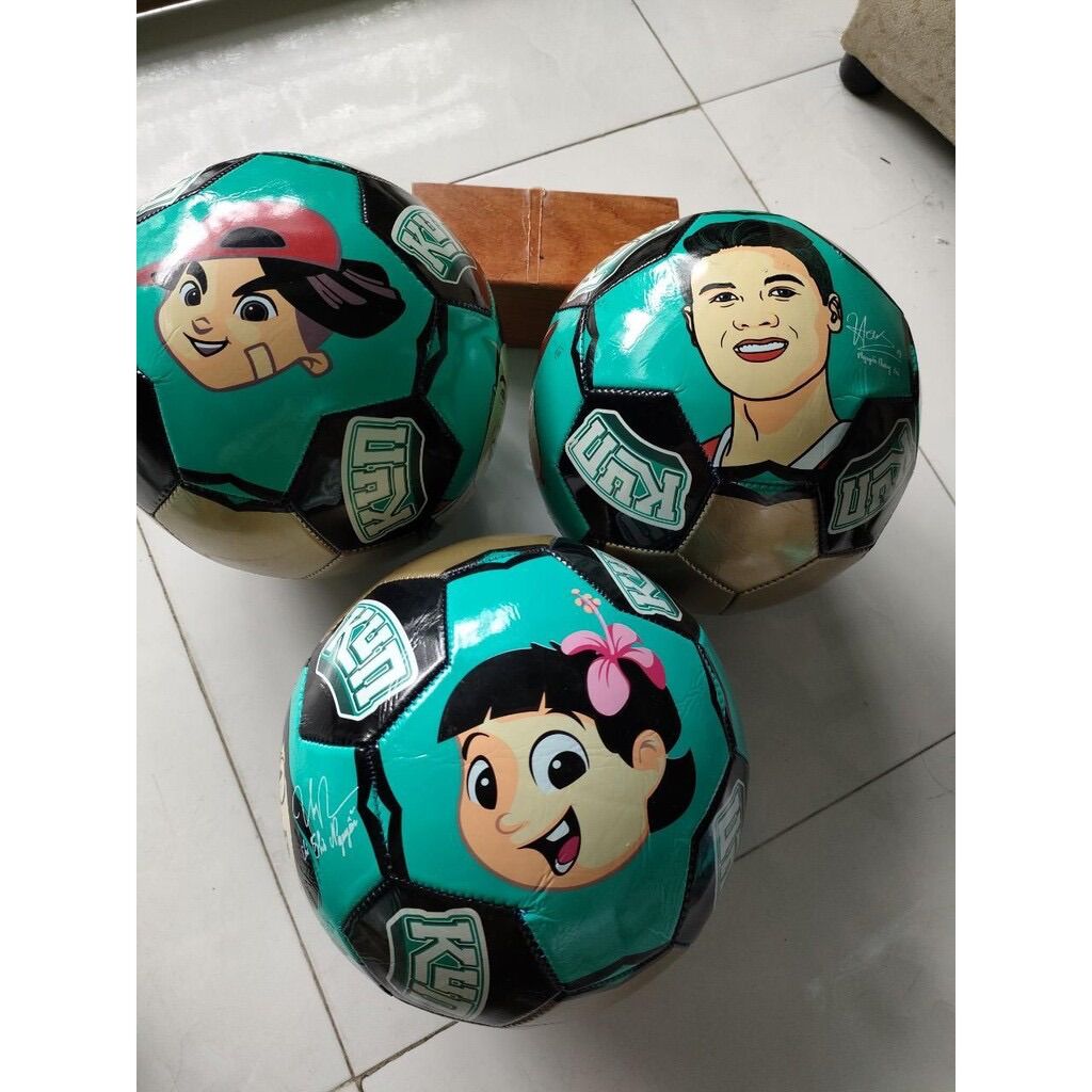 Bóng đá Kun - Bóng đá da hàng khuyến mại sữa Kun ( kèm túi lưới và kim bơm)