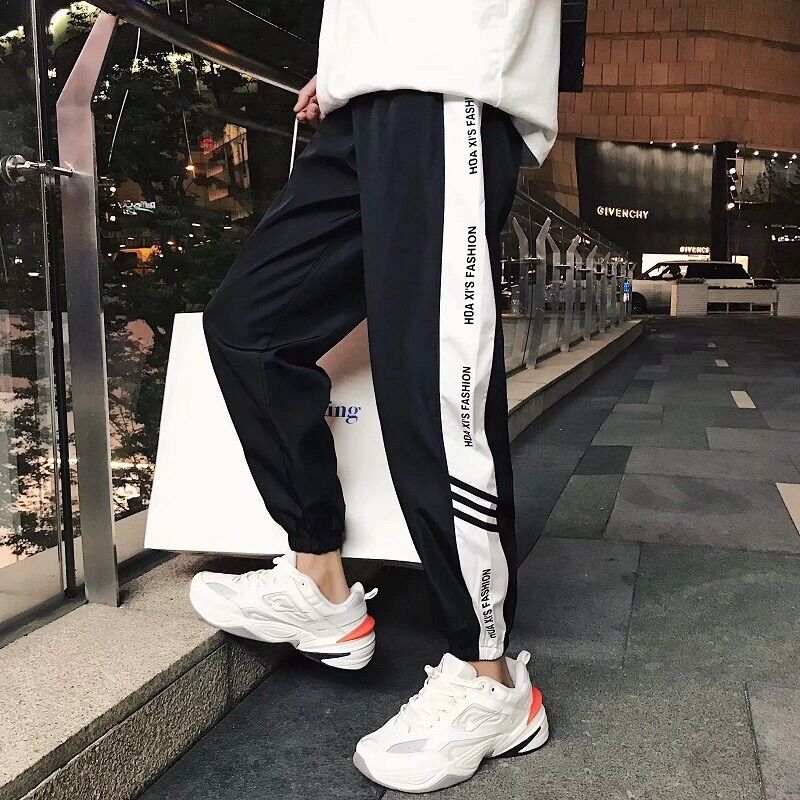 Quần jogger nam nữ phối sọc nauy thời trang unisex ms567