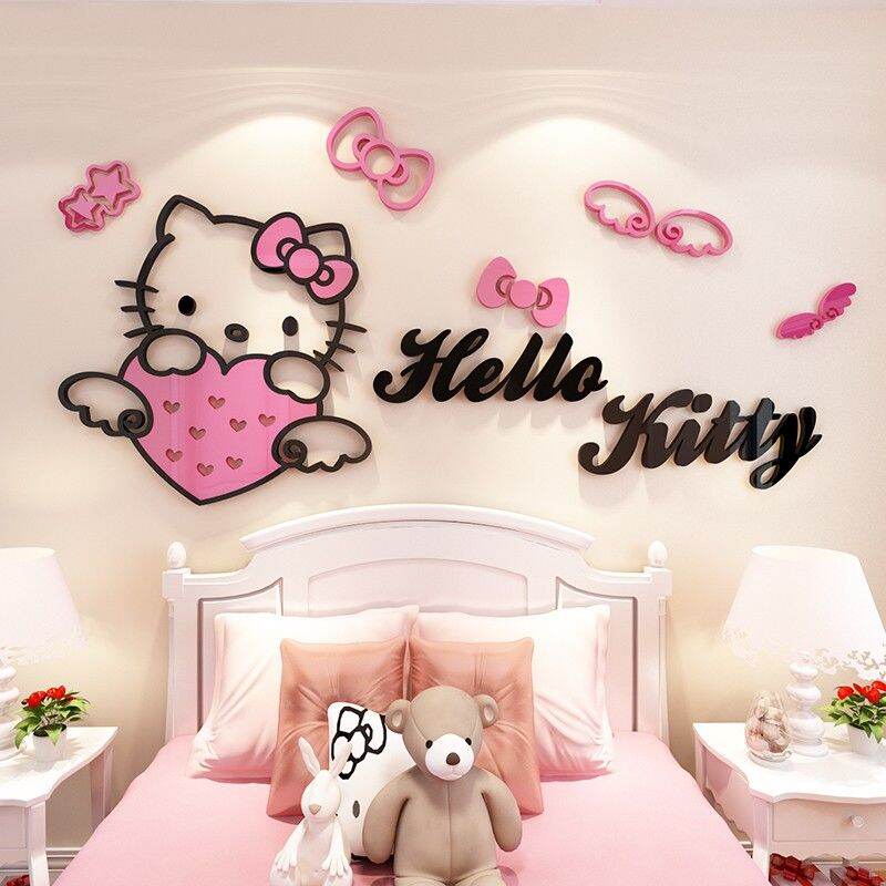 🌸DECAL 3D DÁN TƯỜNG MẪU MỚI HELLO KITTY