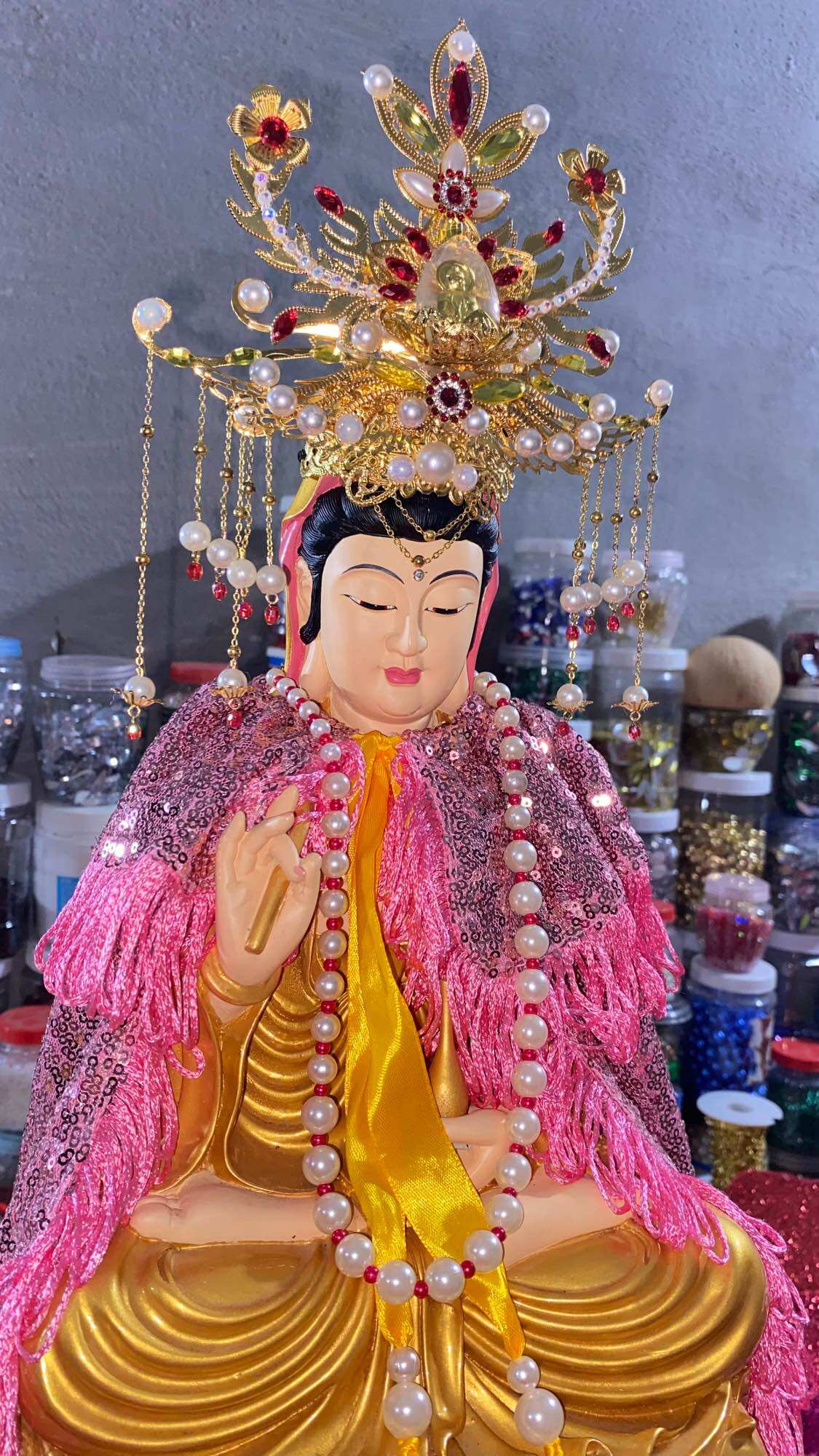 Áo choàng mẹ quan âm ( tượng 30-40cm)