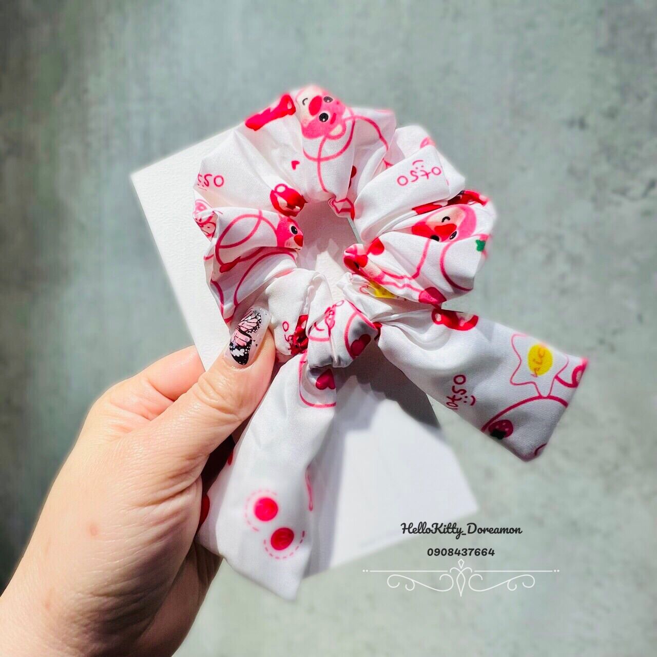 CỘT TÓC SCRUNCHIES NƠ GẤU DÂU LOTSO