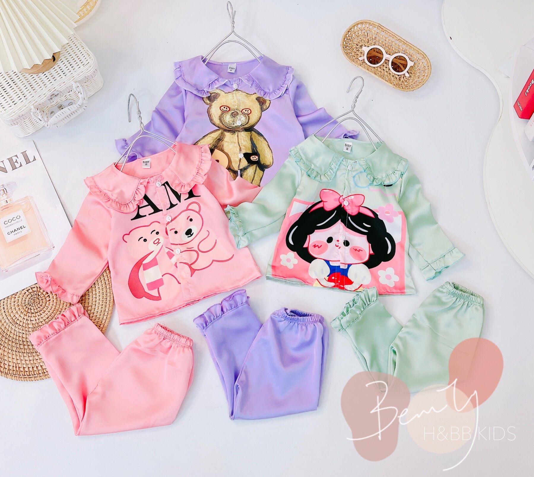 Đồ bộ Pyjama lụa bé gái