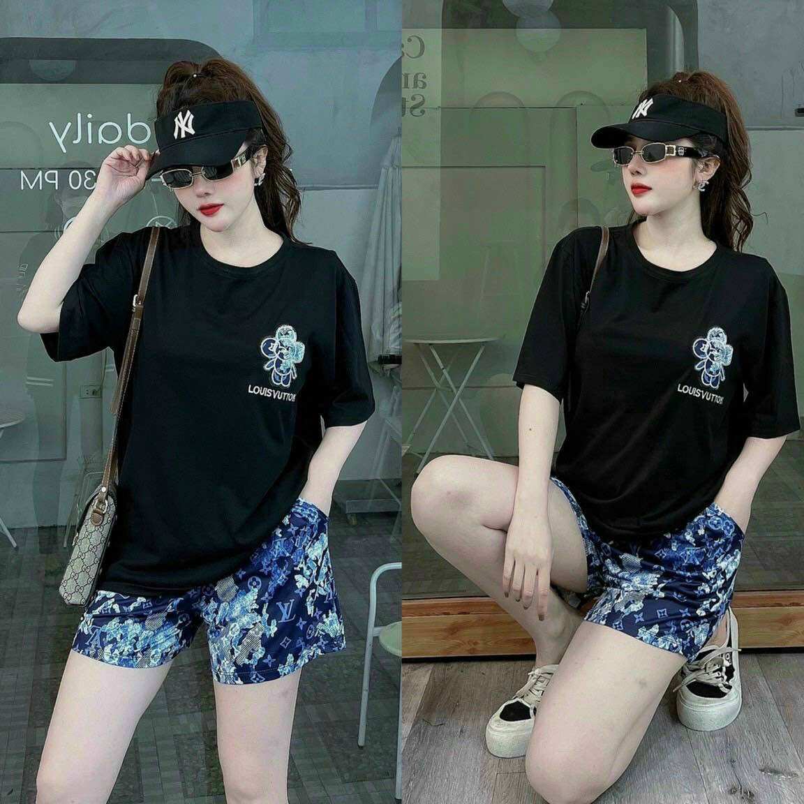 SÉT BỘ SHORT ĐI CHƠI COTTON PHỐI 3D SIÊU ĐẸP