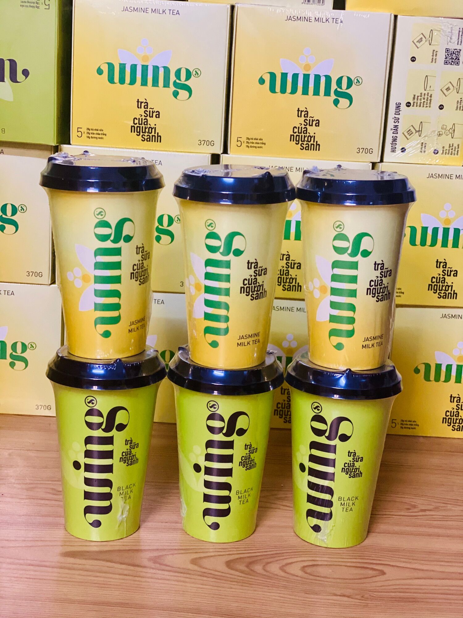 6 cốc trà sữa Wings mix 2 vị