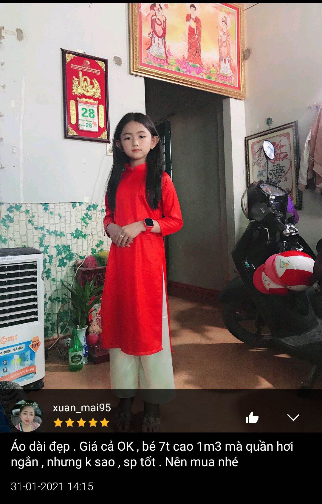 Áo dài đỏ lụa Satin kèm quần