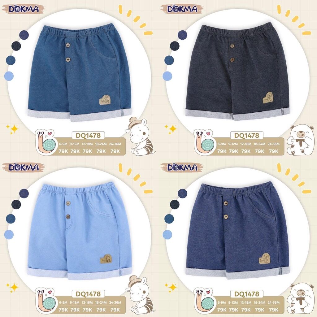 Quần đùi giả bò Dokma bé trai 9-36M