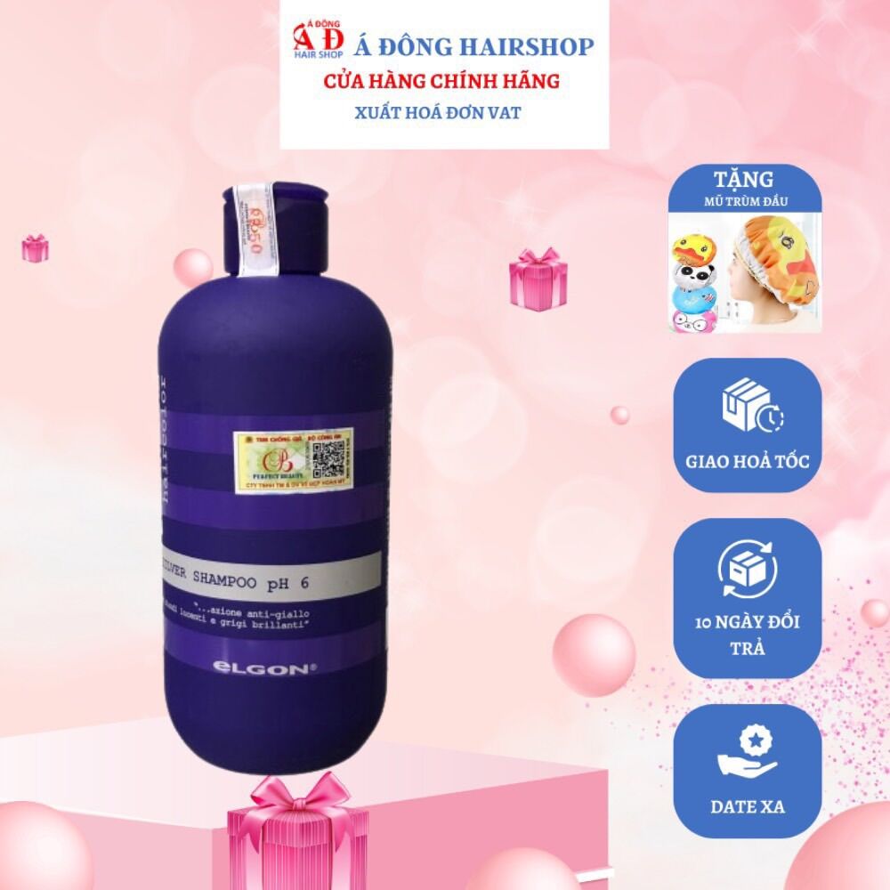 [+Tặng mũ trùm] Dầu gội khử vàng Elgon Silver cho tóc trắng bạch kim