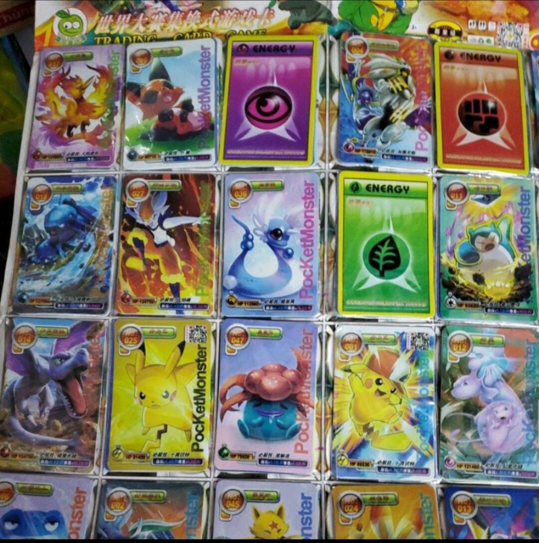 [ship từ TPHCM] Vỉ thẻ bài Pokemon 120 tấm thẻ lụa dẻo.