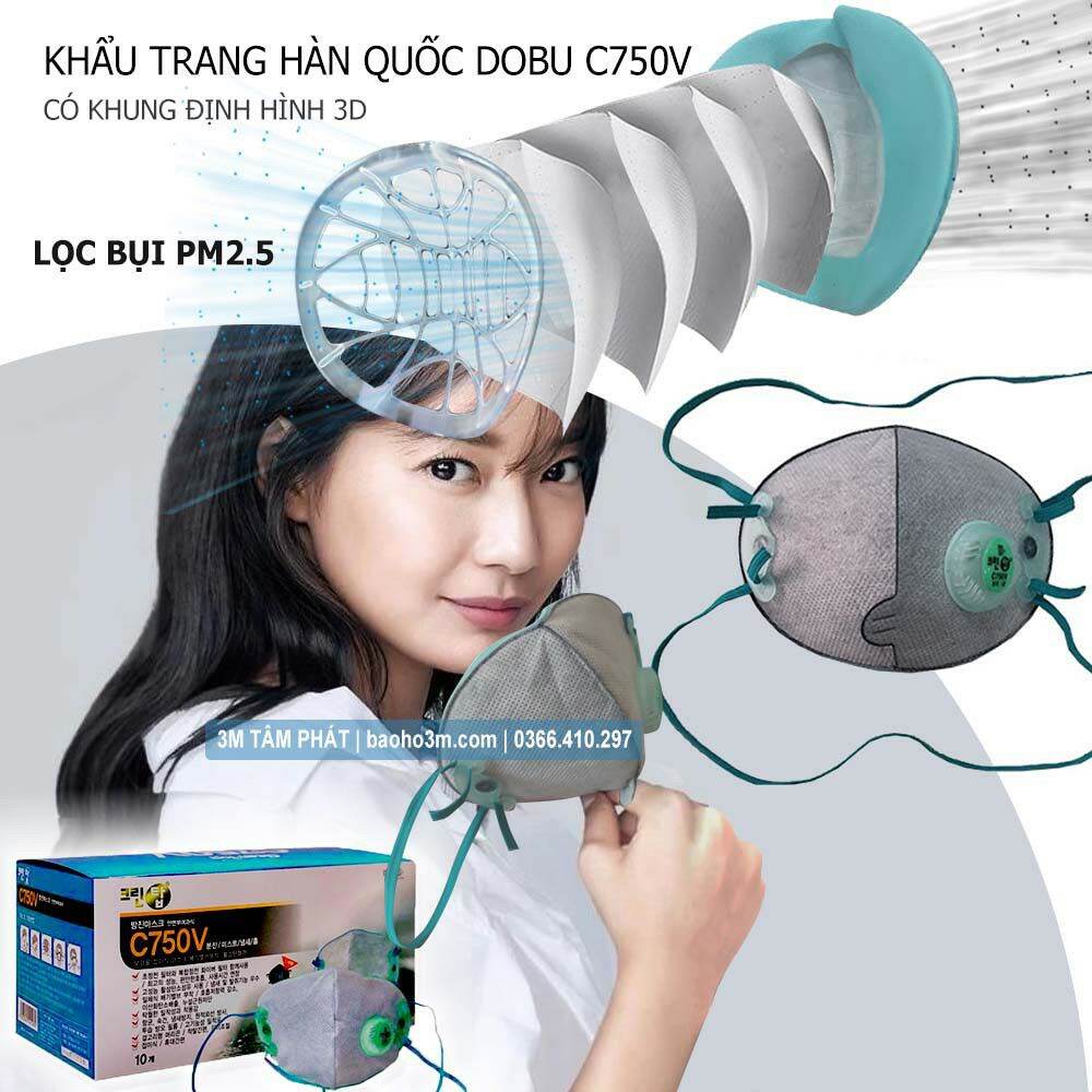 COMBO 10 CHIẾC KHẨU TRANG C750 HÀN QUỐC PHÒNG ĐỘC BỤI