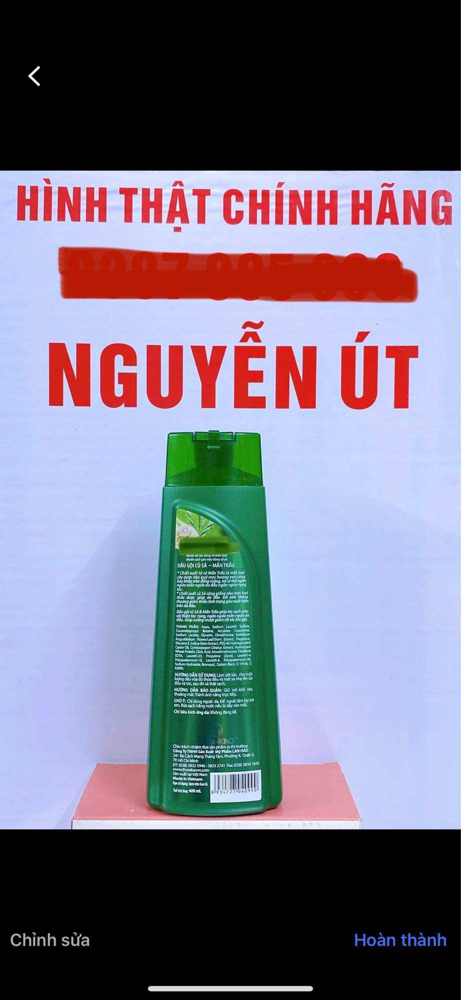 [HCM]Dầu gội củ sả mần  trầu thorakao 400ml