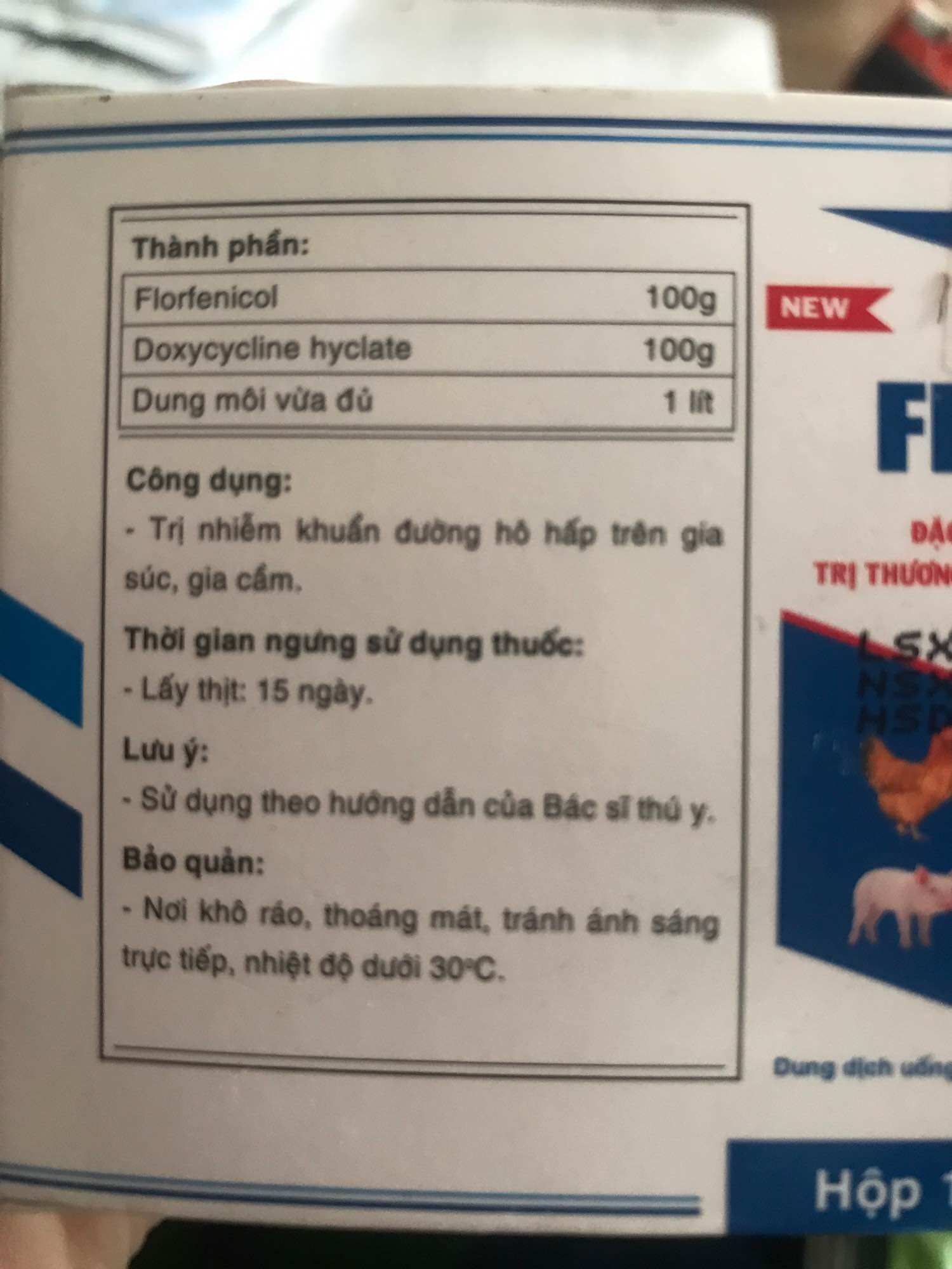 FLOSAL D 10ml hen, khẹc gà vịt