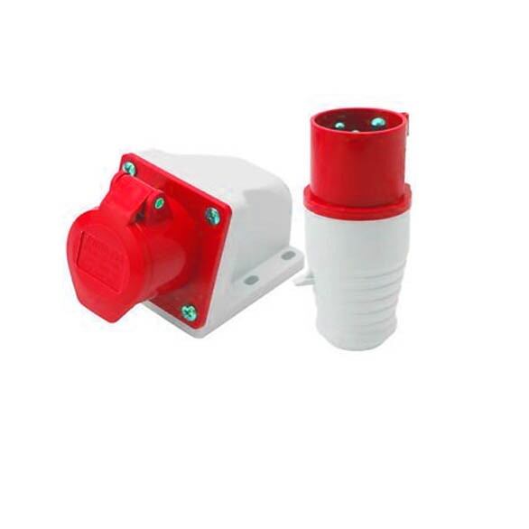 Bộ ổ + phích cắm 3 pha 4 chân 32a