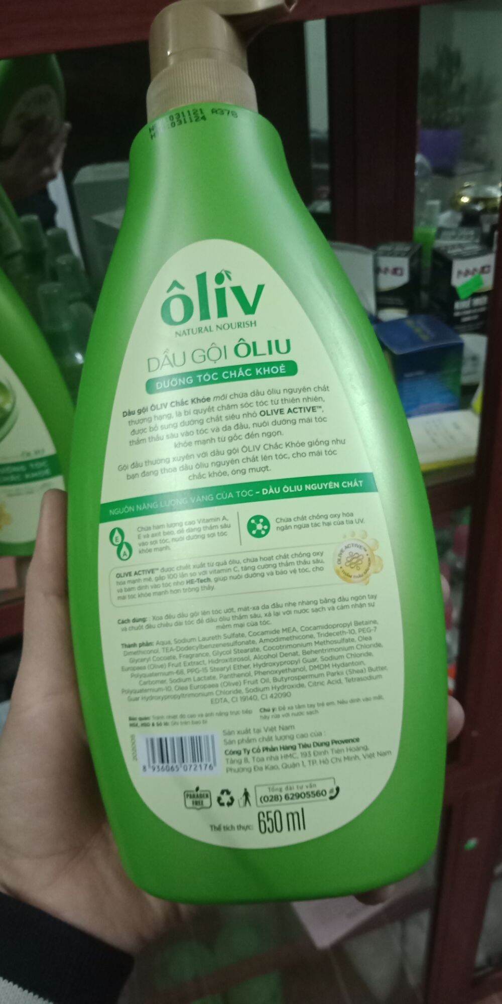 Dầu gội oliu dưỡng tóc chắc khỏe 650ml