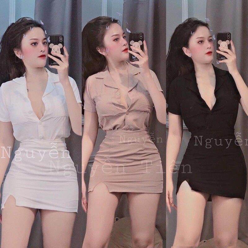 Sét áo đũi + chân váy có quần trong