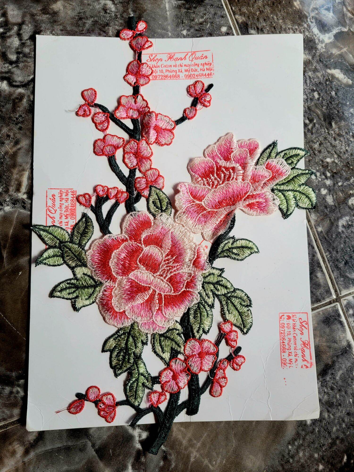 1 bông Hoa thêu trang trí mã H120