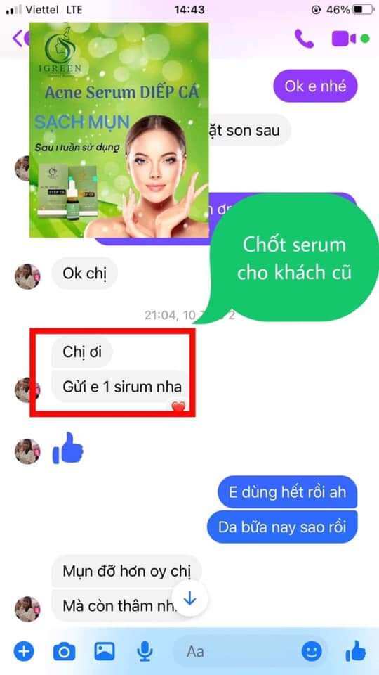 Combo Diếp Cá IGREEN (Sữa rửa mặt + Serum) – Sạch mụn, thâm
