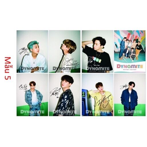 Sét card 8 tấm ảnh BTS khổ A6