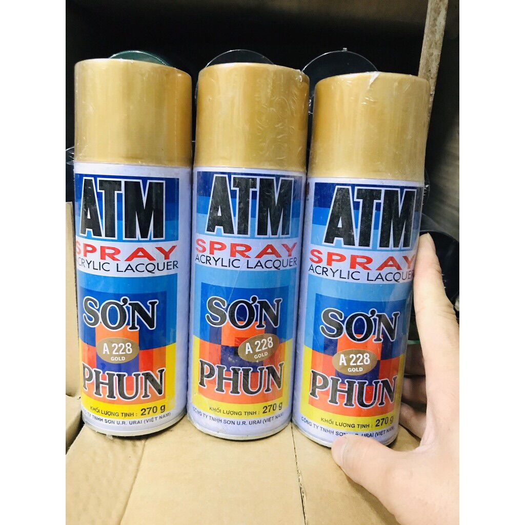 Sơn phun sơn xịt màu nhũ đồng vàng đồng A228 ATM
