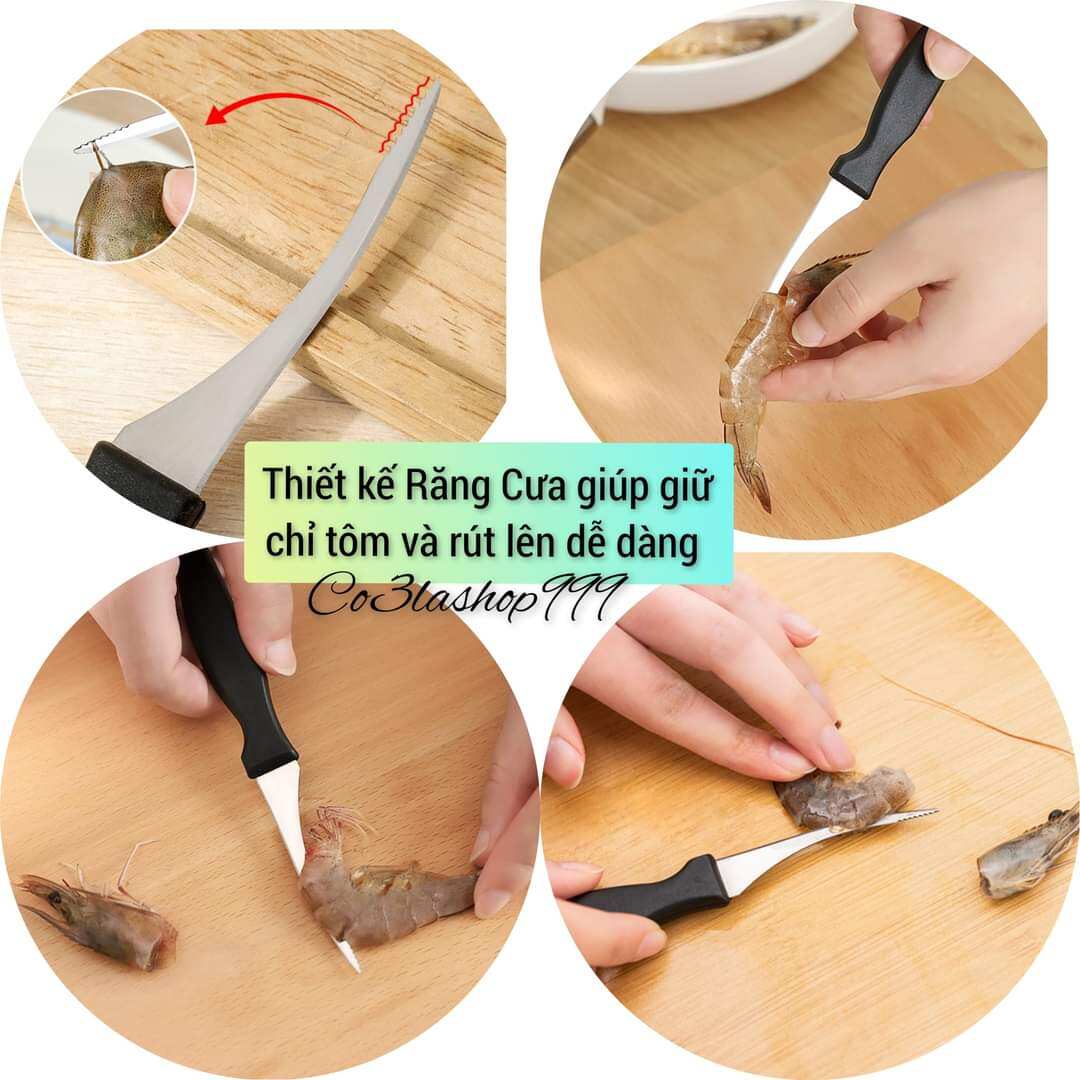 Dao rút lấy chỉ tôm, rạch chẻ đôi tôm nhiều mẫu (1 CÁI)