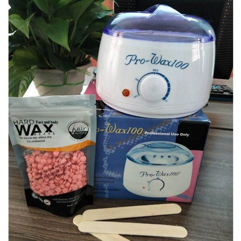 Combo Nồi Nấu Sáp Wax Lông Tại Nhà Pro Wax 100 Kèm 100G Sáp Và Que Gỗ