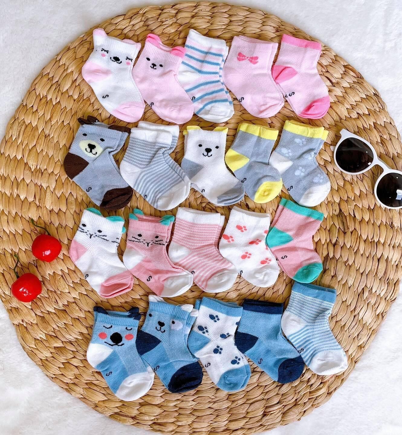 Set 5 đôi tất cho bé sơ sinh từ 0-3 tuổi