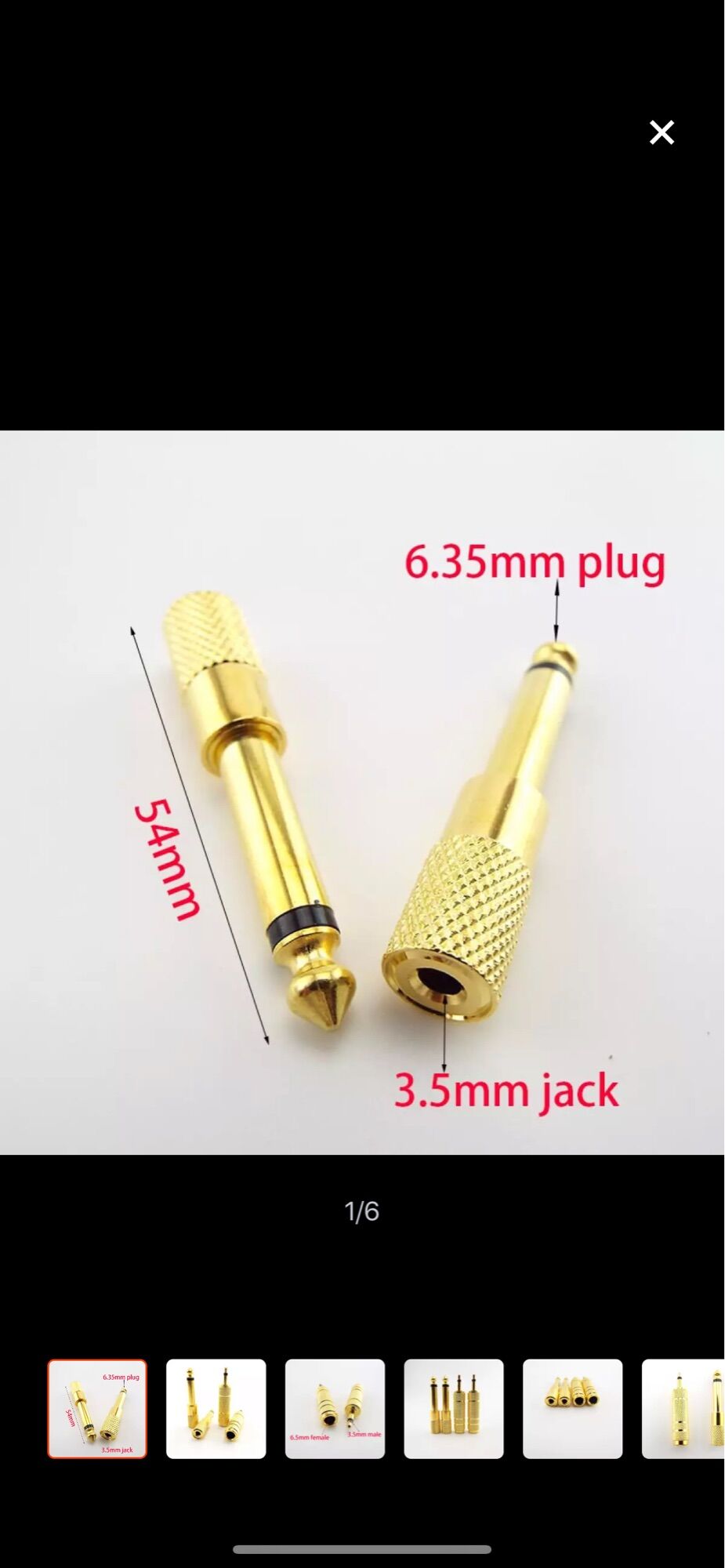 1 chiếc jack chuyển 3.5 sang 6 ly mono loại tốt