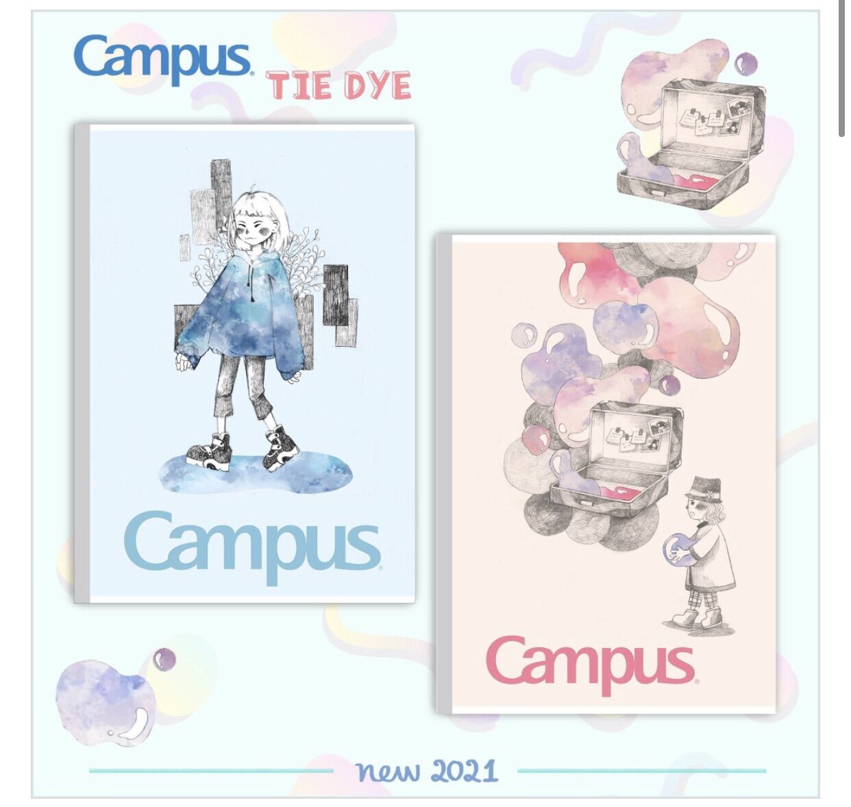 Vở kẻ ngang Campus 80 trang Tie Dye