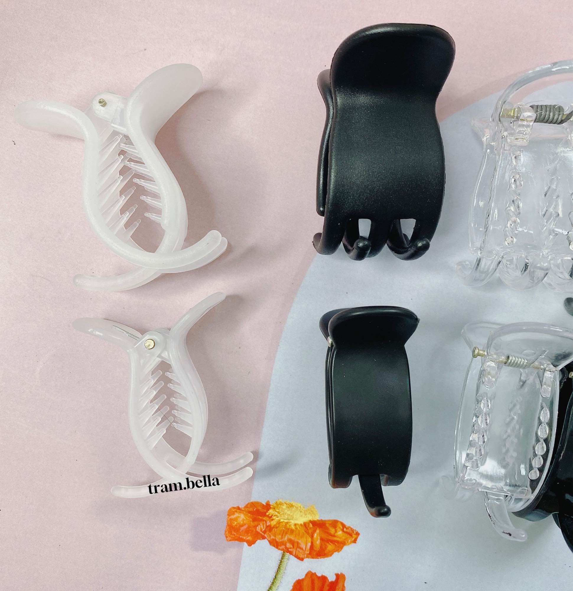 Kẹp tóc càng cua 3 răng 5 răng bầu siêu bền Trâm Bella