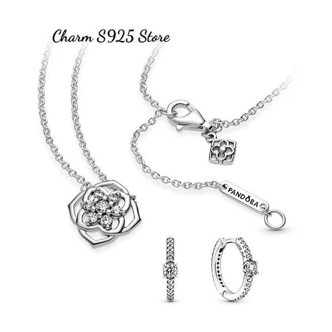 BÔNG TAI MẶT TRÒN ĐÍNH ĐÁ TRẮNG BẠC 925