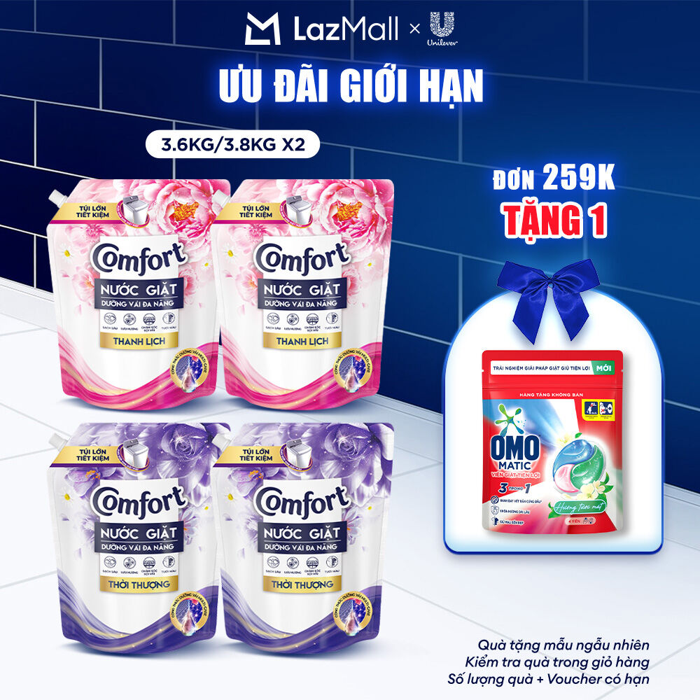  Combo 2 Túi Nước Giặt Comfort Dưỡng Vải Đa Năng 3Kg  3.6Kg   3.8Kg  bao bì tùy lô nhập hàng  
